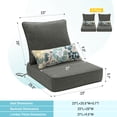 thumbnail image 5 of Aoodor 23"x26" Patio Chair Cushions Set, Memory Foam Outdoor Seat Cushions (Set of 2 Seats, 2 Backs, 2 Lumbar Pillows)- Charcoal, 5 of 10