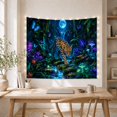thumbnail image 5 of Spotted Jaguar in a Bioluminescent Tropical Jungle Mystical Fantasy for Nature Lovers Wildlife Wall Art Christmas Gift Tapestry Wall Hanging for Bedroom, Living Room and Dorm, 5 of 7