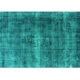 thumbnail image 1 of Ahgly Company Machine Washable Indoor Rectangle Oriental Turquoise Blue Industrial Area Rugs, 7' x 9', 1 of 4