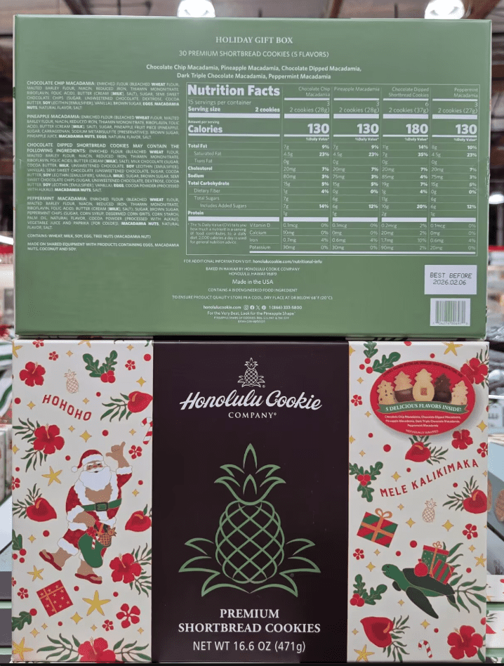 Honolulu Cookie Company Premium Shortbread Varity Cookies Gift Box 16.2oz 460g (2 Boxes)