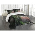 thumbnail image 3 of Ambesonne Industrial Quilted Bedspread Set 3 Pcs, Bricks Plants, Queen Size, Multicolor, 3 of 5