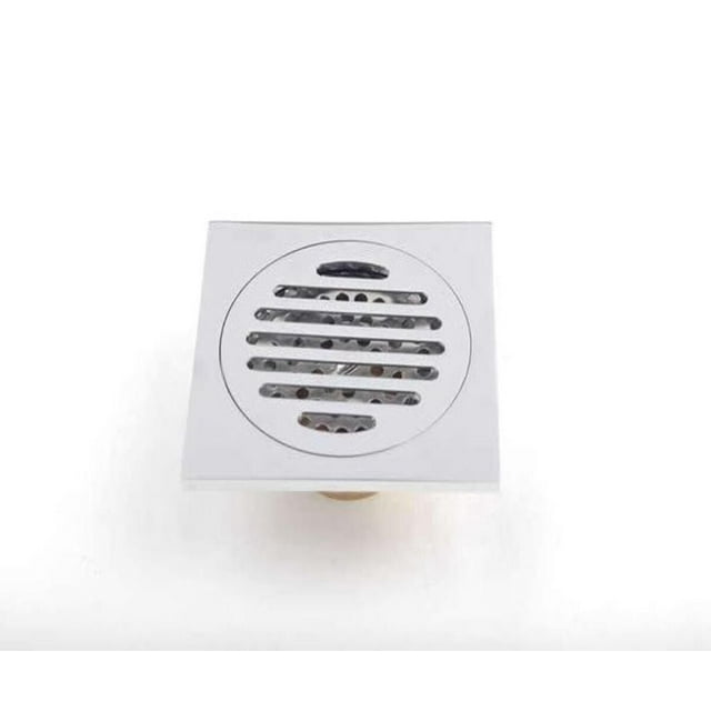 DROP Bath and Kitchen DR091050 Striped series Shower Floor Drain in Chrome