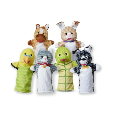 Melissa & Doug Pet Buddies Hand Puppets, Set of 6 (Cat, Dog, Horse, Parrot, Turtle, Rabbit)