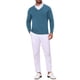 thumbnail image 2 of SUÉTER DE PULLOVER DE PUNTO DE COLOR SÓLIDO DE MANGA LARGA CON CUELLO EN V PARA HOMBRE S AZUL, 2 of 5