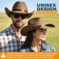 thumbnail image 6 of EINSKEY Straw Cowboy Hat for Men & Women, Western Cowgirl Hat with Shapeable Wide Brim, Adjustable Sun Hat for Summer Beach - Brown, 6 of 7