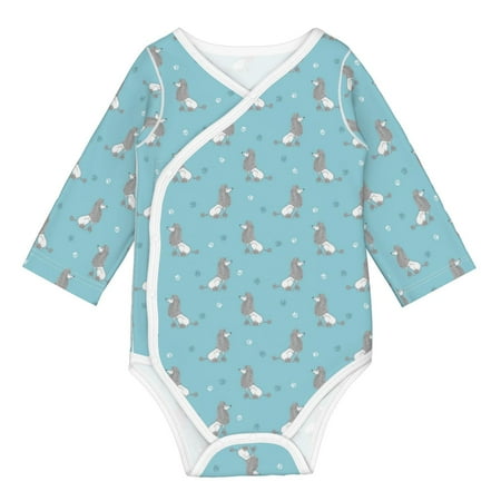 

Coaee Cute Poodle Dog for Soft Cotton Baby Long-Sleeve Bodysuit Girls Boys Bodysuit Romper
