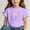 Purple, variant on Fatuov Girls Cute Print T-Shirts Summer Short Sleeve Everyday Graphic Tee for Kids Boys Crew Neck Back to School Tops 11 Years, Sky Blue