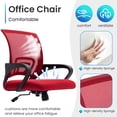thumbnail image 4 of JONPONY Ergonomic Office Chair，Swivel Desk Chair with Lumbar Support, Adjustable Height with Armrests for Adults,Red, 4 of 13