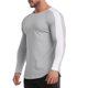 thumbnail image 5 of Camiseta de manga larga para hombre empalme de cuello redondo talla grande Fitness, 5 of 8