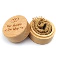 thumbnail image 1 of Caja de anillo de boda grabada, soporte de almacenamiento de madera redondo de compromiso de madera rústica para soporte de exhibición de ceremonia de propuesta BANYUO  Hogar, 1 of 3