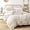 Beige, variant on Queen Comforter Set White Comforter 3PCS (1 Ruffle Comforter and 2 Pillowcases) Vintage Farmhouse Shabby Chic Bedding Soft Fluffy Comforter Queen All Season