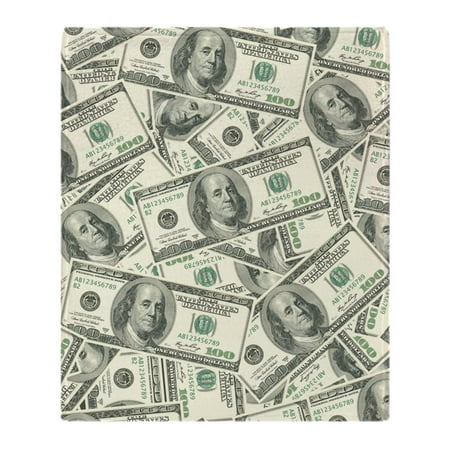 Patterned Throw Blankets CafePress - 100 Dollar Bill Money Pattern - Soft Fleece Throw Blanket, 50