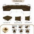 thumbnail image 2 of 14 Pieces Outdoor Replacement Sectional Cushions Set, Waterproof patio furniture cushions For Outdoor Furniture, 4in thick outdoor couch cushions For 6 Seat（Coffee color）, 2 of 6