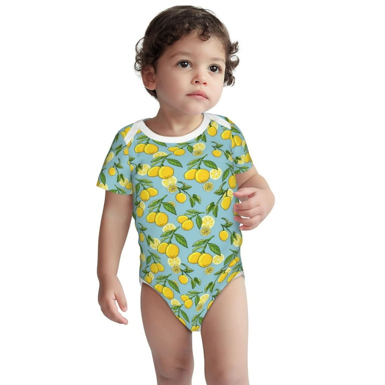 Gaeub Lemon (3) Print Infant Climbing Onesie,Toddler Outfit