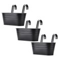 thumbnail image 2 of sunsanly Metal Iron Hanging Flower Pot Outdoor Balcony Rail Bucket Planter with Detachable Hook Fence Garden Decor for Herbs Vegetables Flowers, 2 of 8