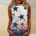 thumbnail image 2 of DeHolifer Tank Tops for Women Plus Size Independence Day Pritned Crewneck Sleeveless Summer Lightweight Loose Tank Tops Multicolor 4XL, 2 of 5