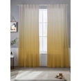 thumbnail image 4 of Gray Yellow Sheer Curtains 84 inches Long 2 Panels Set Gradient Tiers Sheers Rod Pocket Small Window Short Curtains for Kitchen Cafe, Each 52" W x 84" L, 4 of 7