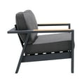 thumbnail image 3 of Palau Outdoor Chair in Dark Grey with Natural Teak Wood Accent and Cushions, 3 of 7