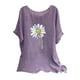 thumbnail image 1 of Camisetas de Manga Corta para las Mujeres Mezcla de Lino de Ajuste Suelto Top de Camiseta Casual, Blusas para las Mujeres Casual, 1 of 3