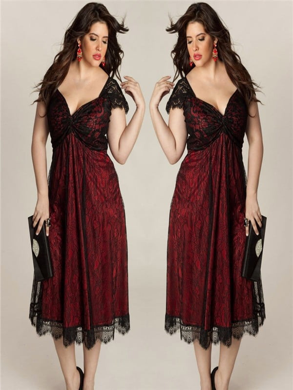  Plus  Size  Women Sleeveless Lace Long Evening  Party Prom  