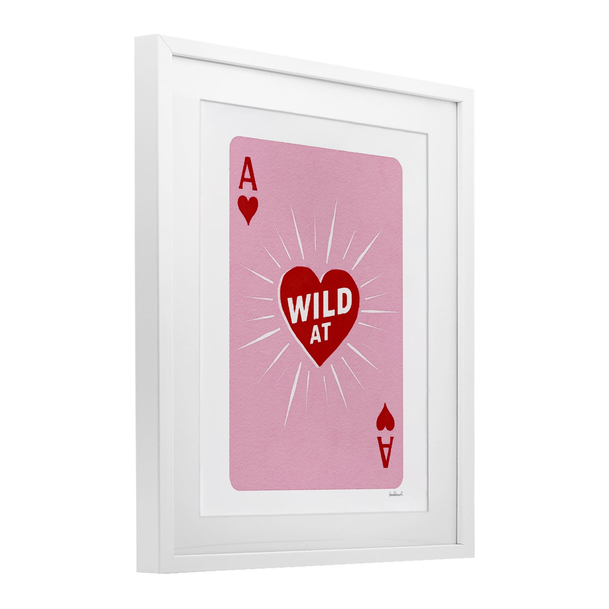Wild At Heart Card White Framed Print Under Glass, design by Amanda Greenwood