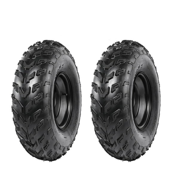 2PCS ATV Tires 23x7-10 Wheels with Rims Tubeless Tire 4 Bolt Pattern 110mm Spacing for Go Kart UTV Quad Bike Golf Cart Buggy 4 Wheelers Ride on Mowers Mini Bike Drift Trike
