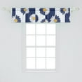 thumbnail image 2 of Daisy Window Valance, Pop Art Inspired Modern Chamomile Flower Bicolored Design on Striped Back, Curtain Valance for Kitchen Bedroom with Rod Pocket, 54" X 18", Dark Lavender White, by Ambesonne, 2 of 2