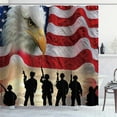 thumbnail image 2 of American Flag Shower Curtain, Bald Eagle Hawk Bird Soldiers Stars and Stripes Fourth of July Independence Day Patriotic Bathroom Decor, Waterproof Fabric Shower Curtain, 72 X 72 Inch, 2 of 5