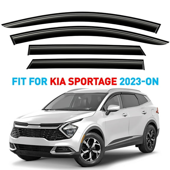 GrandWheel Co Window Deflectors Smoke Tinted Tape-On Side Window Vent Visor Deflectors Rain Guards Compatible with Kia Sportage 2023-2025 - 4pcs. GW0302