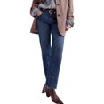 thumbnail image 4 of Women Middle Waist Light Washed Straight Leg Denim Pants Casual Ankle Jeans, 4 of 7