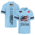 thumbnail image 3 of Evdexr 250th Anniversary Usa Graphic Tees Men Short Sleeve Crew Neck Independence Day Shirts Red White and Blue Usa Star Stripes Vintage 4th Of July Shirt Light Blue 2XL, 3 of 5