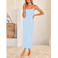 thumbnail image 2 of Vestido ZESICA 2025 Summer Boho Floral Sin Tirantes Bodycon Azul, 2 of 8