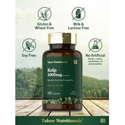 Kelp Supplement Capsules | 1000mg | 180 Count for Men and Women | by Tahoe Nutritionals