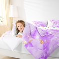 thumbnail image 3 of Manfei Marbling Twin Comforter Sets,Cartoon Initial L Bedding Set,Purple,Polkadot Reversible,2 Pieces,1 Comforter and 1 Pillowcase, 3 of 7