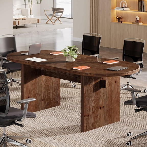 Tribesigns 5.24 ft Oval Solid Wood Conference Table for 4-6 People