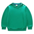 thumbnail image 2 of WUANDIXFA Girls Crewneck Sweatshirts 1-8 Years Kids Cute Hoodless Fleece Pullover Fall Winter Tops,Green,6-7 Years, 2 of 3