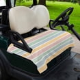 thumbnail image 2 of Golf Cart Seat Covers for 2 Seater,Sage Green Pink Blue Microfiber Cart Seat Towel Blanket,Shabby Colorful Abstract Striped Absorbent Breathable Non Slip Bench Seats Protector for Golf Course 51"x31", 2 of 9