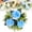 Blue, variant on FXMLRLK 1 Pack Flower Wreath for Table Centerpieces, Artificial Candle Rings for Wedding Party Christmas Decorations, 9.06 Inch Rose Wreaths for Spring Summer Front Door Porch Decor, Champagne