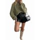 thumbnail image 2 of Suéteres de Cuello Alto de Gran Tamaño para Mujer, Jerseys de Punto Grueso de Larga, Ropa de Moda de Invierno, Otoño Verde M, 2 of 9