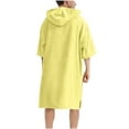 thumbnail image 4 of EQWLJWE Changing Robe,Quick Dry Towel Solid Color Hoodie Absorbent Terry Surf Poncho with Pocket for Beach Swimming Surfing Gift Yellow, 4 of 5