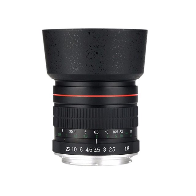 Lente de cámara SLR de 85 mm F1.8, lente de enfoque fijo, lente de retrato de fotograma completo para lente de cámara negra, negra