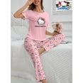thumbnail image 1 of Sanrio Hello Kitty Ensemble de Pyjama pour Femmes Mignon Imprimé Dessin Animé Polyester Col Rond, 1 of 5