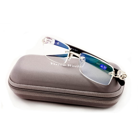 Men Rectangular Rimless Designer Fashion Reading Glasses Reader AR Anti-Reflective Coating  3.00