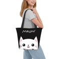thumbnail image 7 of Kll Tote Bag For Women Cat Meow Print Shopping Grocery Reusable Bags For Office School Shopping Travel, 7 of 7