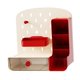 thumbnail image 3 of Organizador de tablero de clavija de escritorio con cajón, tarjetero de gran capacidad, portalápices con accesorios para niños, adultos, oficina, sala beis rojo, 3 of 7