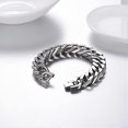 thumbnail image 2 of Pulsera de acero inoxidable para hombre, chapada en oro de 18 quilates, con cadena de eslabones negros. Heilwiy Men, 2 of 5