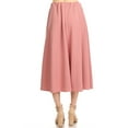 thumbnail image 3 of Women's Solid Print Casual Comfy Elastic A-line Knee Midi Skirt, 3 of 3