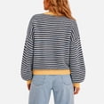 thumbnail image 4 of Womens Striped Cardigan Sweaters Long Sleeve Button Up Knit Tops Fall Winter Oversized Color Block Loose Open Front Casual Cardigan M, 4 of 7
