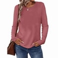 thumbnail image 4 of ZEHJUHAN Women's Plus Size 3-Pack Long Sleeve Shirts - Crew Neck Loose Fit Tunics for Casual Wear White Black Fuchsia，1XL, 4 of 15