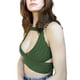 thumbnail image 5 of VISgogo Tops cortos para mujer, cuello halter, sin mangas, cruzado, cruzado, de color sólido, de punto, camiseta delgada para damas VISgogo moda, 5 of 8
